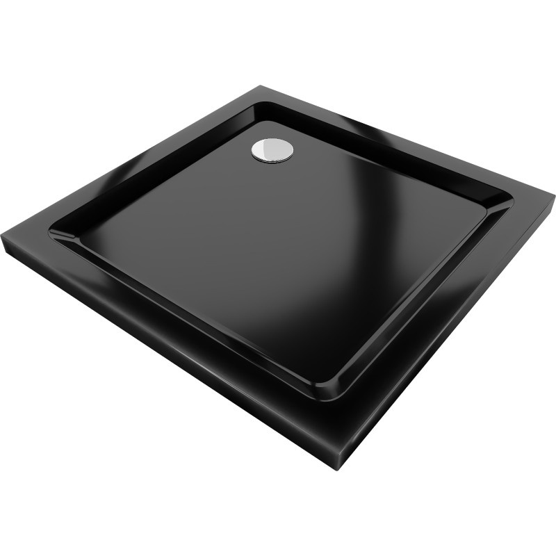Mexen Flat квадратен душ подложка slim 100 x 100 cm, черен, сифон хром - 40701010