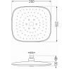 Mexen D-33 душ глава 23x23 см, бяла/хром - 79733-02