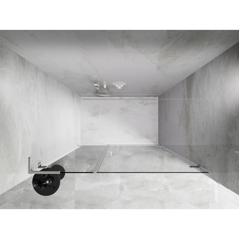 Mexen Lunar-B L врата на душ кабина, отваряеми надясно, 110 см, прозрачни, бели - 832SL-110-050-20-00-P