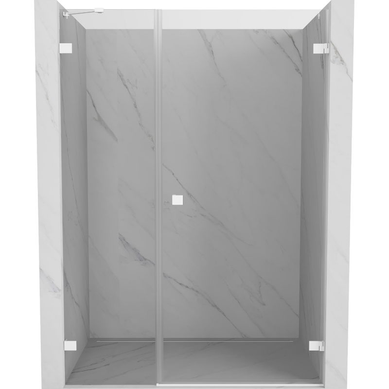 Mexen Lunar-B врата за душ, десни 125 cm, прозрачни, бели - 832S-125-050-20-00-P