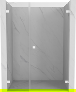 Mexen Lunar-B врата за душ, десни 125 cm, прозрачни, бели - 832S-125-050-20-00-P