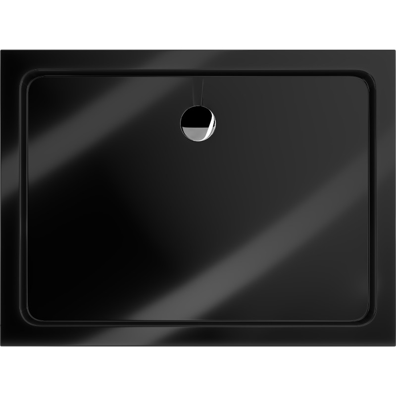Mexen Flat правоъгълна душ кабина Slim 130 x 100 см, черна, сифонов хром - 40701013