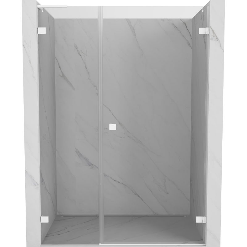 Mexen Lunar-B L сгъваема душ врата дясна 120 cm, прозрачна, бяла - 832SL-120-050-20-00-P