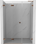 Mexen Lunar-F L сгъваеми душ врати лява 130 cm, прозрачни, розово злато - 836SL-130-050-60-00-L