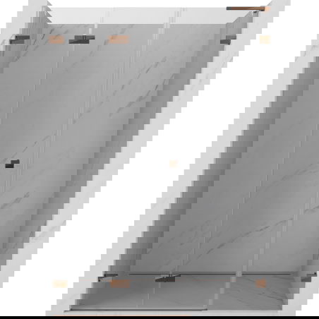 Mexen Lunar-F L сгъваеми врати за душ ляво 135 см, прозрачни, розово злато - 836SL-135-050-60-00-L