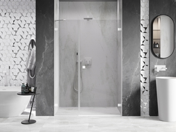 Mexen Lunar-B душ врати отваряеми на дясно 150 см, прозрачни, бели - 832S-150-050-20-00-P