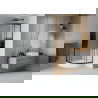 Mexen Rio душ кабина полукръгла 80 x 80 см, ивици, черна + поддон Rio, бял - 863-080-080-70-20-4710