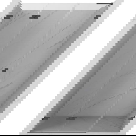 Mexen Lunar-F L сгъваеми душ врати лява страна 115 см, прозрачно, четка в цвят пистолетен сив - 836SL-115-050-66-00-L