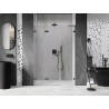Mexen Lunar-F L лява сгъваема душ врата 130 см, прозрачна, четка в цвят gun gray