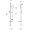 Mexen DQ67 плъзгащ се душ комплект, хром - 785674581-00