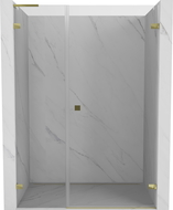 Mexen Lunar-B L десни душ врати, 125 cm, прозрачни, златни - 832SL-125-050-50-00-P
