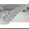Mexen Rio душ кабина полукръгла 80 x 80 см, линии, златна + поддушник Flat, бял - 863-080-080-50-20-4110G