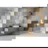 Mexen Rio душ кабина полукръгла 80 x 80 см, линии, златна + поддушник Flat, бял - 863-080-080-50-20-4110G