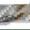 Mexen Rio душ кабина полукръгла 80 x 80 см, матово стъкло, златно + поддушово корито Flat, бяло - 863-080-080-50-30-4110G