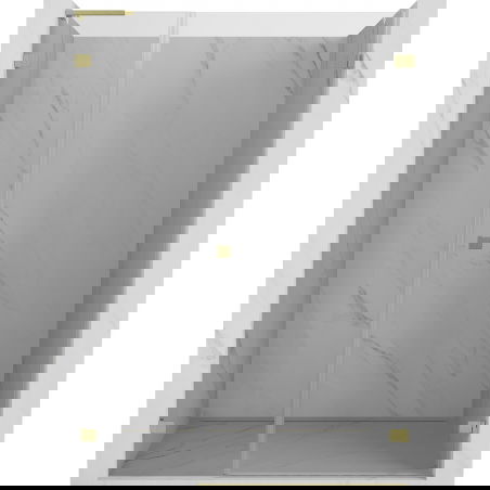 Mexen Lunar-B L душ врата с отваряне навън, дясно 145 см, прозрачни, златно четкано - 832SL-145-050-55-00-P