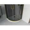 Mexen Rio полукръгла душ кабина 80 x 80 см, графит, злато + тавичка Flat, бял