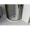 Mexen Rio полукръгла душ кабина 80 x 80 см, графит, злато + тавичка Flat, бял