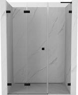Mexen Lunar-F L сгъваеми душ врати леви 150 см, прозрачни, черни - 836SL-150-050-70-00-L
