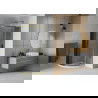 Душ кабина Mexen Rio полукръгла 90 x 90 см, графит, златна + душ тава Flat, бяла - 863-090-090-50-40-4110G