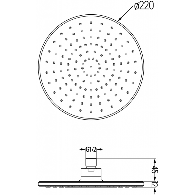 Mexen D-40 дъждовалка 22 см, бяла - 79740-20
