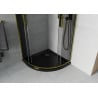 Mexen Rio душ кабина полукръгла 80 x 80 см, графит, златна + подложка Flat, черна - 863-080-080-50-40-4170G