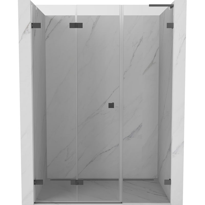Mexen Lunar-F L сгъваеми леви душ врати 140 см, прозрачни, gun metal - 836SL-140-050-95-00-L