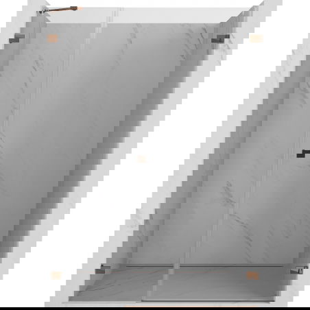 Mexen Lunar-B десни отварящи се душ врати 135 см, прозрачни, розово злато - 832S-135-050-60-00-P