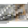 Квадратна душкабина Mexen Rio 80 x 80 см, прозрачна, златна + поддушово корито Flat, бяло - 860-080-080-50-00-4010G