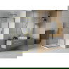Квадратна душкабина Mexen Rio 80 x 80 см, прозрачна, златна + поддушово корито Flat, бяло - 860-080-080-50-00-4010G
