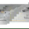 Mexen Rio душ кабина квадратна 90 x 90 см, прозрачна, златна + душ база Flat, бяла - 860-090-090-50-00-4010G