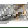 Mexen Rio душ кабина квадратна 90 x 90 см, ивици, златна + поден панел Flat, бял - 860-090-090-50-20-4010G