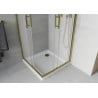 Mexen Rio квадратна душова кабина 70 x 70 см, матирана, златна + поддон Flat, бял - 860-070-070-50-30-4010G