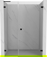 Mexen Lunar-B L душ врати с панта десни 125 cm, прозрачни, черни - 832SL-125-050-70-00-P