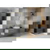 Правоъгълна душ кабина Mexen Rio 80 x 80 см, графит, златна + поддушово корито Flat, бял - 860-080-080-50-40-4010G