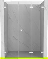 Mexen Lunar-F L сгъваеми душ врати отдясно 120 cm, прозрачни, бели - 836SL-120-050-20-00-P