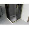 Mexen Rio квадратна душ кабина 80 x 80 см, графит, злато + корито Flat, бяло