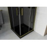 Mexen Rio квадратна душ кабина 80 x 80 см, графит, злато + поддушник Flat, черен