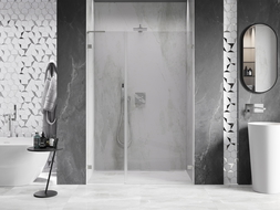 Mexen Lunar-B L сгъваеми душ врати, дясно отваряне 120 см, прозрачни, четкан никел - 832SL-120-050-97-00-P