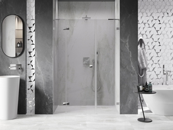 Mexen Lunar L Душ врати с отваряне наляво 120 см, прозрачни, хром - 834SL-120-050-01-00-L