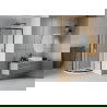Mexen Rio душ кабинa полукръгла 90 x 90 см, матирано стъкло, черна + поддушова база Flat, бяла - 863-090-090-70-30-4110B
