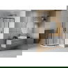 Mexen Rio душ кабинa полукръгла 90 x 90 см, матирано стъкло, черна + поддушова база Flat, бяла - 863-090-090-70-30-4110B