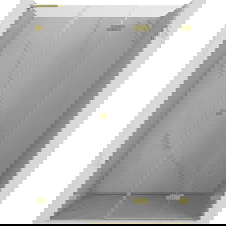 Mexen Lunar-F L сгъваеми душ врати десни 110 см, прозрачни, златисто матови - 836SL-110-050-55-00-P