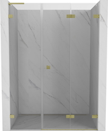 Mexen Lunar-F L сгъваеми душ врати десни 125 см, прозрачни, златисто матови - 836SL-125-050-55-00-P