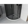 Mexen Rio полукръгла душ кабина 90 x 90 см, графит, черна + поддушово корито Flat, бяло - 863-090-090-70-40-4110B