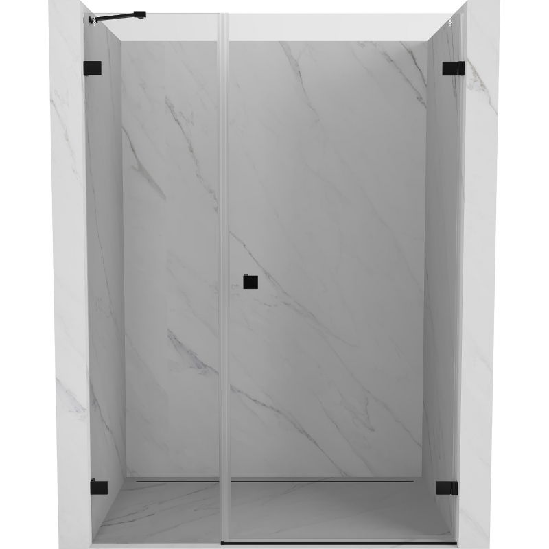 Mexen Lunar-B врата за душ кабина десни 125 см, прозрачни, черни - 832S-125-050-70-00-P