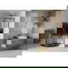 Mexen Rio душ кабина полукръгла 80 x 80 см, райета, черна + подложка Flat, черна - 863-080-080-70-20-4170B