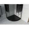 Mexen Rio полукръгла душ кабина 90 x 90 см, черни ивици, черна + корито Flat, черно - 863-090-090-70-20-4170B