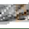 Mexen Rio душ кабина полукръгла 90 x 90 см, ивици, черна + поддон Flat, черен - 863-090-090-70-20-4170B