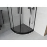 Mexen Rio полукръгла душ кабина 80 x 80 см, матирана, черна + корито Flat, черно