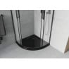 Mexen Rio полукръгла душ кабина 80 x 80 cm, мразовито стъкло, черна + корито Flat, черно - 863-080-080-70-30-4170B